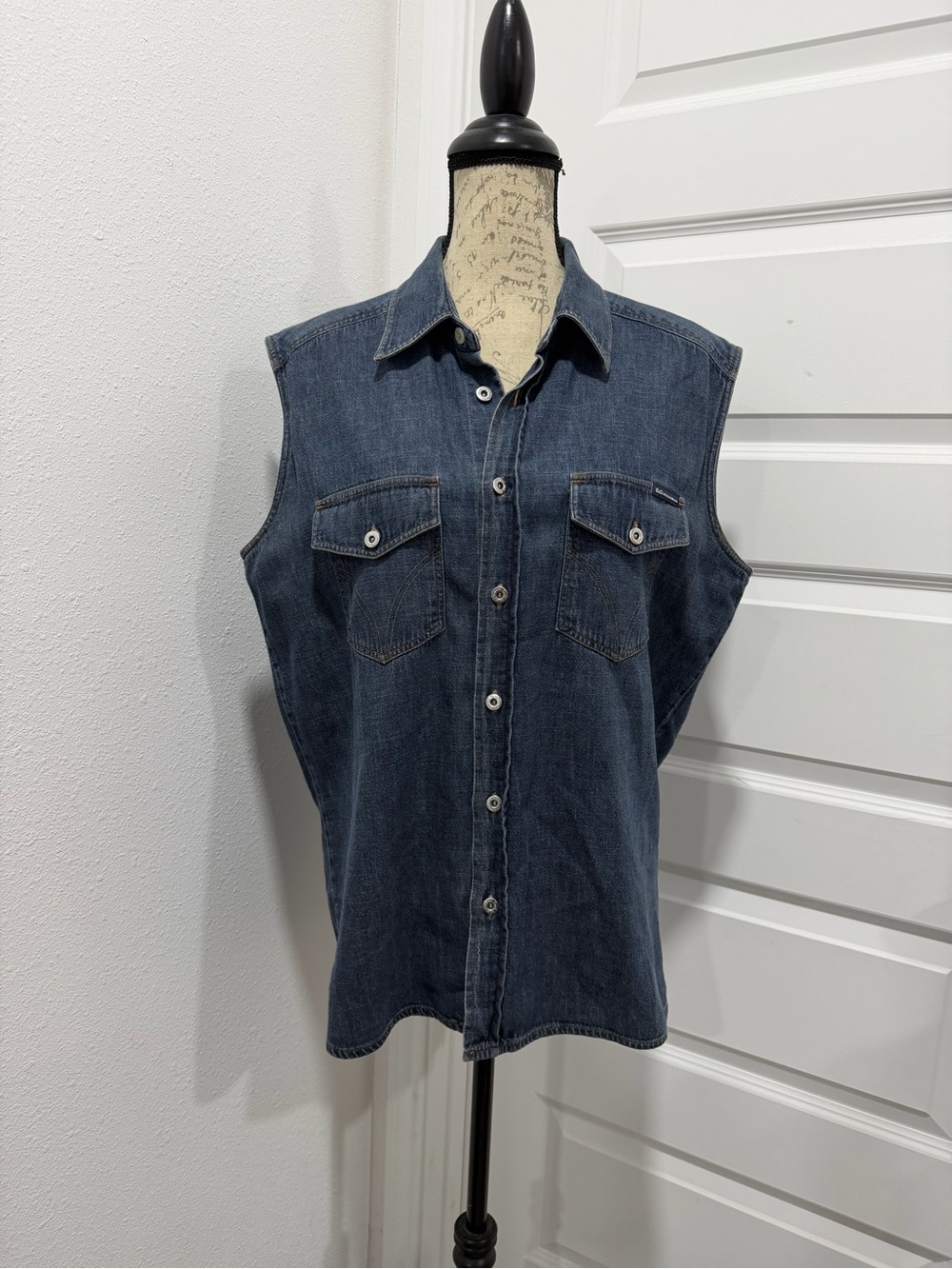 Dolce & Gabbana vintage sleeveless denim shirt vest D&G blue XL - 100 cotton